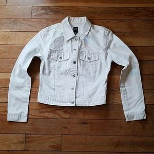Gap white denim button down jacket